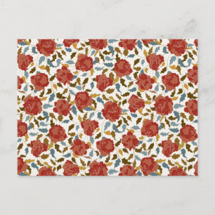Dusty Elegant Golden Rote Rose Blume Hochzeit Postkarte