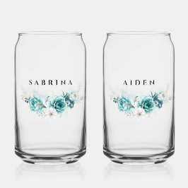 Dusty Emerald Green White Floral Wedding Dosenglas