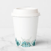 Dusty Emerald Green White Floral Wedding Pappbecher (Rückseite)