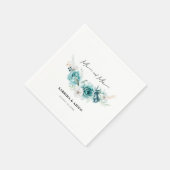 Dusty Emerald Green White Floral Wedding Serviette (Ecke)
