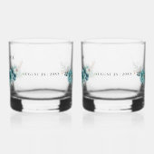 Dusty Emerald Green White Floral Wedding Whiskyglas (Links)