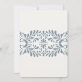 Dusty Etwas Blue Talavera Tile Fiesta Wedding Einladung (Rückseite)