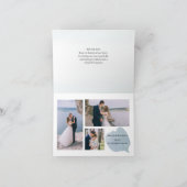 Dusty Eucalyptus Elegant 3 Foto Wedding Dankeskarte (Innenseite)