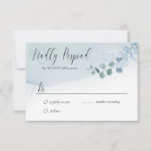 Dusty Eucalyptus Elegant Foliage Simple Wedding RSVP Karte (Vorderseite)