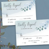 Dusty Eucalyptus Elegant Foliage Simple Wedding RSVP Karte