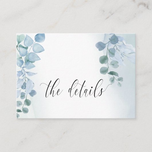 Dusty Eucalyptus Elegant Grüne Hochzeitsstimmung Begleitkarte (Vorderseite)