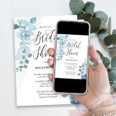 Dusty Eucalyptus Elegant Grünes Brautparty Einladung