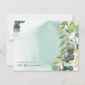 Dusty Eucalyptus Gold Foto Brautparty Einladung (Rückseite)