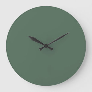 Dusty Eucalyptus Green Solid Color Große Wanduhr