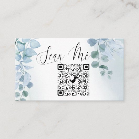 Dusty Eucalyptus Online UAWG QR Code Wedding Begleitkarte (Vorderseite)
