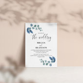 Dusty Eucalyptus Simple Elegant Wedding Einladung