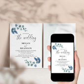 Dusty Eucalyptus Simple Elegant Wedding Einladung