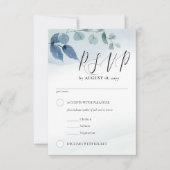Dusty Eucalyptus Watercolor Foliage Entrée Choices RSVP Karte (Vorderseite)