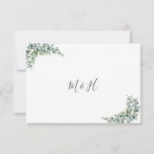 Dusty Eucalyptus Wreath Greenerenerenerenerage Fol RSVP Karte (Rückseite)