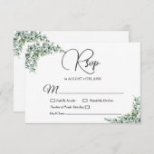 Dusty Eucalyptus Wreath Greenerenerenerenerage Fol RSVP Karte (Vorne/Hinten)