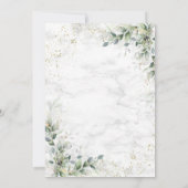 Dusty Eukalyptus Botanical Gold Greenerity Wedding Einladung (Rückseite)