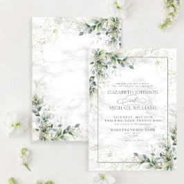 Dusty Eukalyptus Botanical Gold Greenerity Wedding Einladung