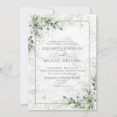 Dusty Eukalyptus Botanical Gold Greenerity Wedding Einladung (Vorderseite)