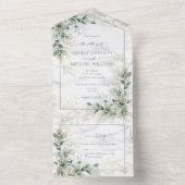 Dusty Eukalyptus Botanische goldene Vegetation All In One Einladung (Innen Boden)