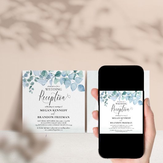 Dusty Eukalyptus Greenerity Wedding Empfang nur Einladung