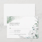 Dusty Eukalyptus Greenery Wedding RSVP Card (Vorne/Hinten)