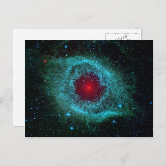 Dusty Eye of Helix Nebula by Spitzer Telescope Postkarte (Vorne/Hinten)