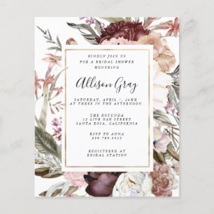 Dusty Floral Brautparty Flyer Haushalt
