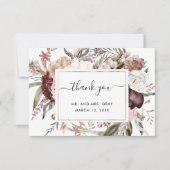 Dusty Floral Danky You Card | Flyer Haushalt Dankeskarte (Vorderseite)