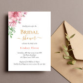 Dusty Floral Elegant Minimal Gold Brautparty Einladung