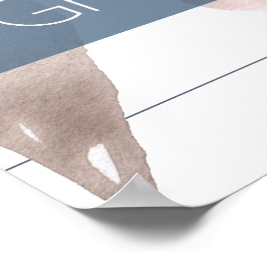 Dusty Floral | Rosa rosa, glatter Sitz nicht Seite Poster (Ecke)