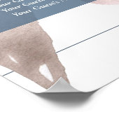 Dusty Floral | Smoky Blue Self Seating Chart Poster (Ecke)