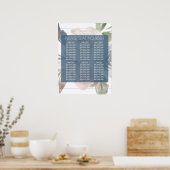 Dusty Floral | Smoky Blue Self Seating Chart Poster (Küche)