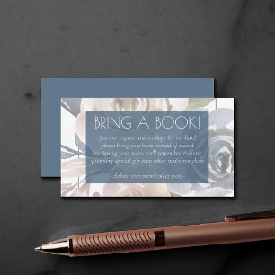 Dusty Floral Smoky Blue Soft Pastell Buch bringe Begleitkarte