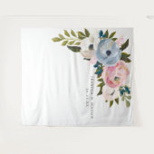Dusty Floral Wedding Backdrop Foto Stand Wandteppich (Vorderseite (Horizontal))
