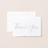 Dusty Floral Wedding Foto Foil Danke Karte (Vorderseite mit Umschlag)