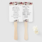 Dusty Floral Wedding Program Fan Fächer (Vorne und Hinten)