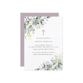 Dusty Florals Soft Lilac Taufe Einladung