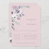 Dusty Garden Blues Hochzeitsempfang Ankündigung (Vorne/Hinten)