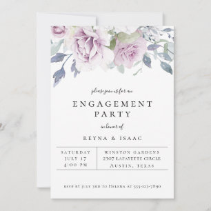 Dusty Garden Floral Engagement Party Ankündigung