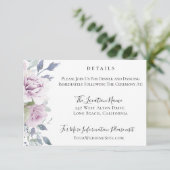 Dusty Garden Floral Wedding Details Einladung (Stehend Vorderseite)