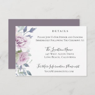Dusty Garden Floral Wedding Details Einladung