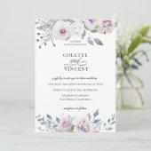 Dusty Garden Floral Wedding Einladung (Stehend Vorderseite)