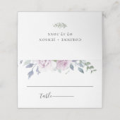 Dusty Garden Floral Wedding Platzkarte (Außenseite Aufgefaltet)