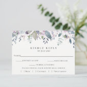 Dusty Garden Floral Wedding RSVP Card (Stehend Vorderseite)