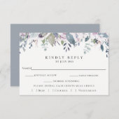 Dusty Garden Floral Wedding RSVP Card (Vorne/Hinten)