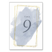 Dusty Gold and Blue Wedding Table Card Tischnummer (Vorderseite)