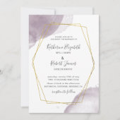 Dusty Gold Elegante Mauve Wedding Einladung (Vorderseite)