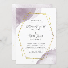 Dusty Gold Elegante Mauve Wedding Einladung