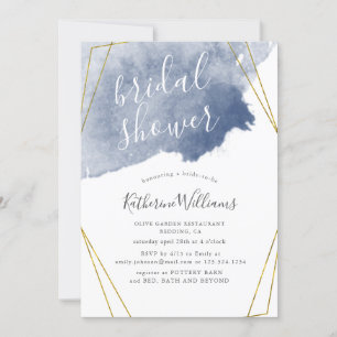 Dusty Gold und Blue ⎥ Bridal Dusche Einladung