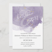 Dusty Gold und Lila Elegante Hochzeit Einladung (Vorderseite)